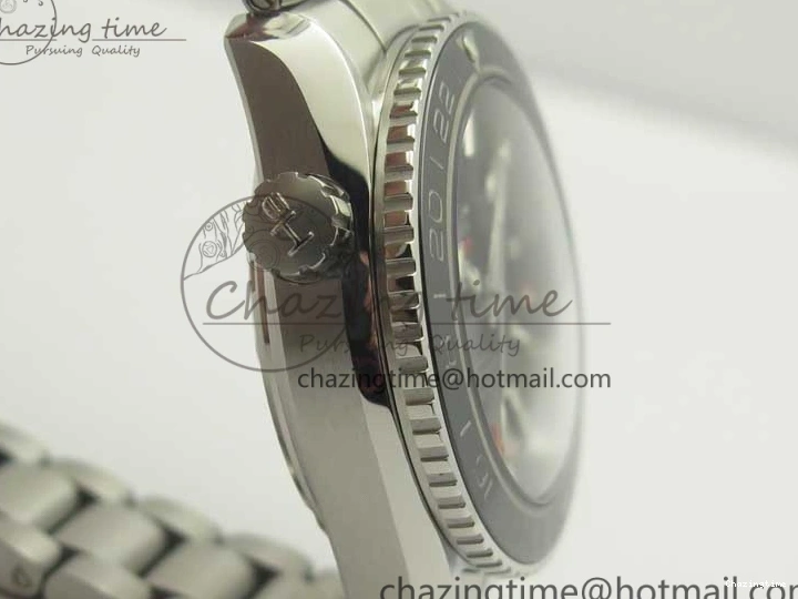 0306 Planet Ocean 600M Co-Axial GMT 43.5mm VSF 1:1 Best Edition Black Dial Orange Markers on SS Bracelet A8605 Super Clone Elegant 8024